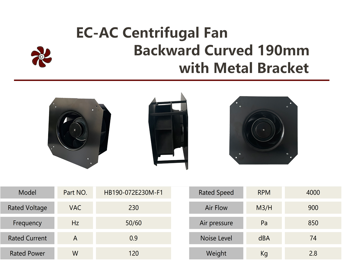 2 Ventilador centrífugo del enfriador de aire Ventilador centrífugo del enfriador de aire Parámetro del ventilador centrífugo del enfriador de aire