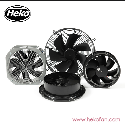 Ventiladores de flujo axial portátiles recubiertos de acero HEKO EC250 mm en negro