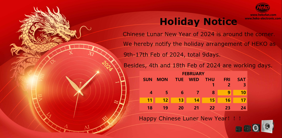 Aviso de vacaciones de HEKO