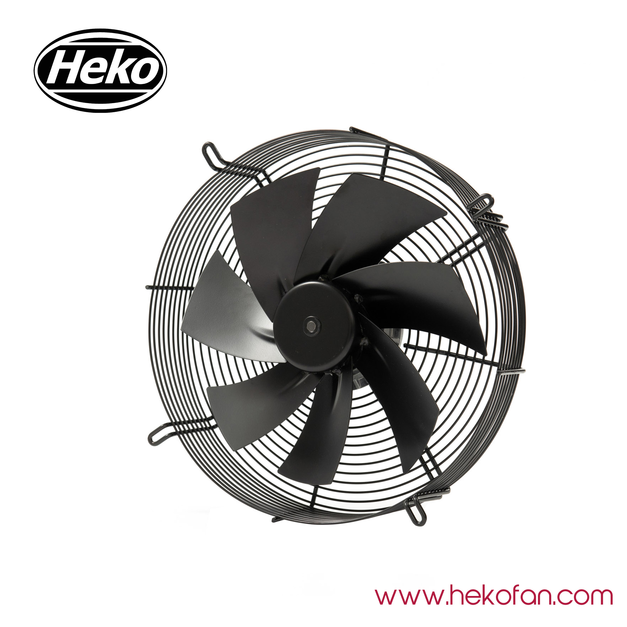 Ventilador axial industrial HEKO EC300mm recubierto de acero en negro