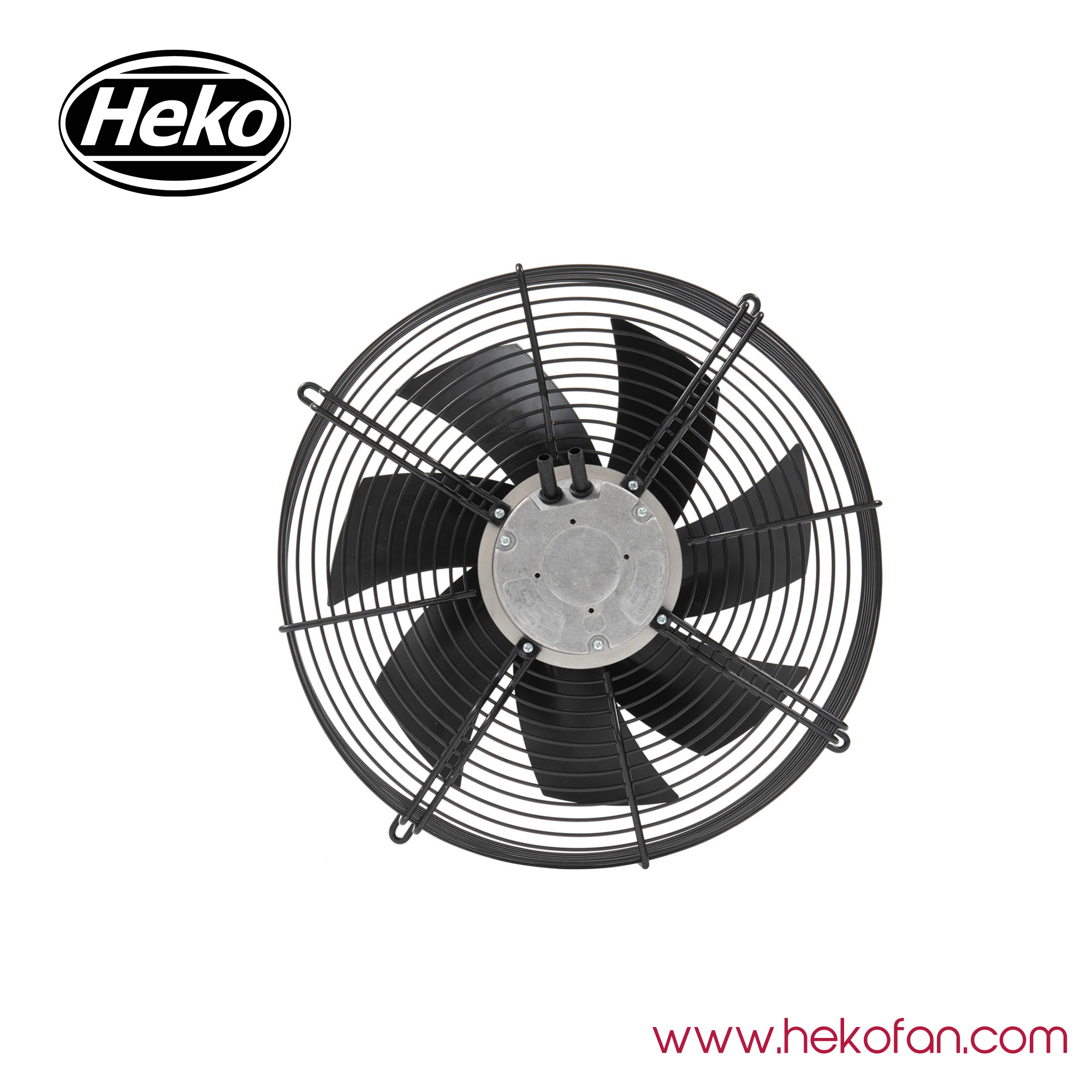 Ventilador axial industrial HEKO EC300mm recubierto de acero en negro