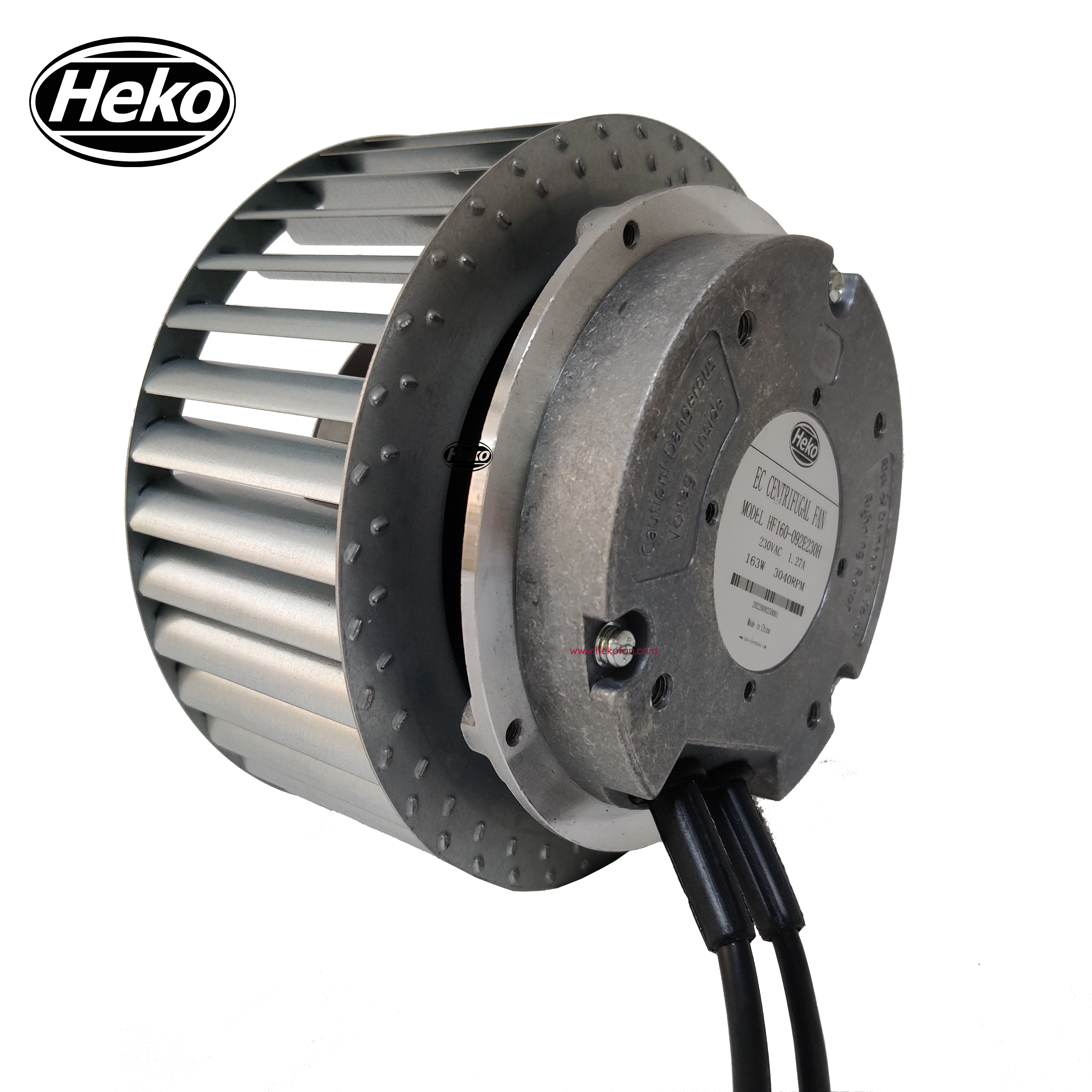Ventilador centrífugo curvado hacia adelante industrial HEKO EC160mm 230V