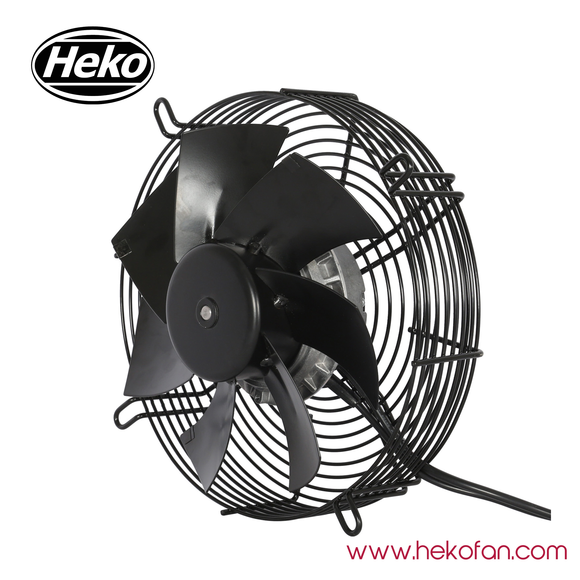 Ventiladores de flujo axial portátiles recubiertos de acero HEKO EC250 mm en negro