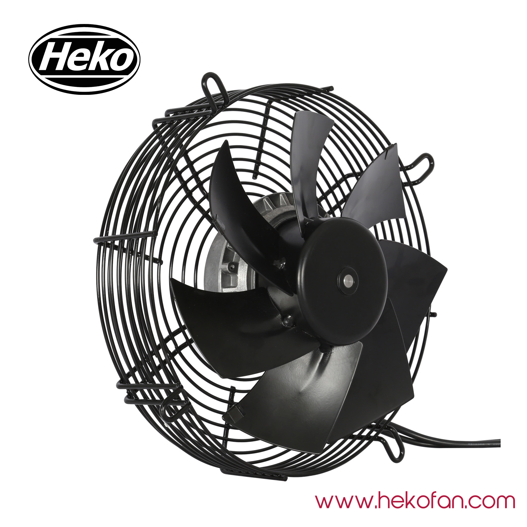 Ventiladores de flujo axial portátiles recubiertos de acero HEKO EC250 mm en negro