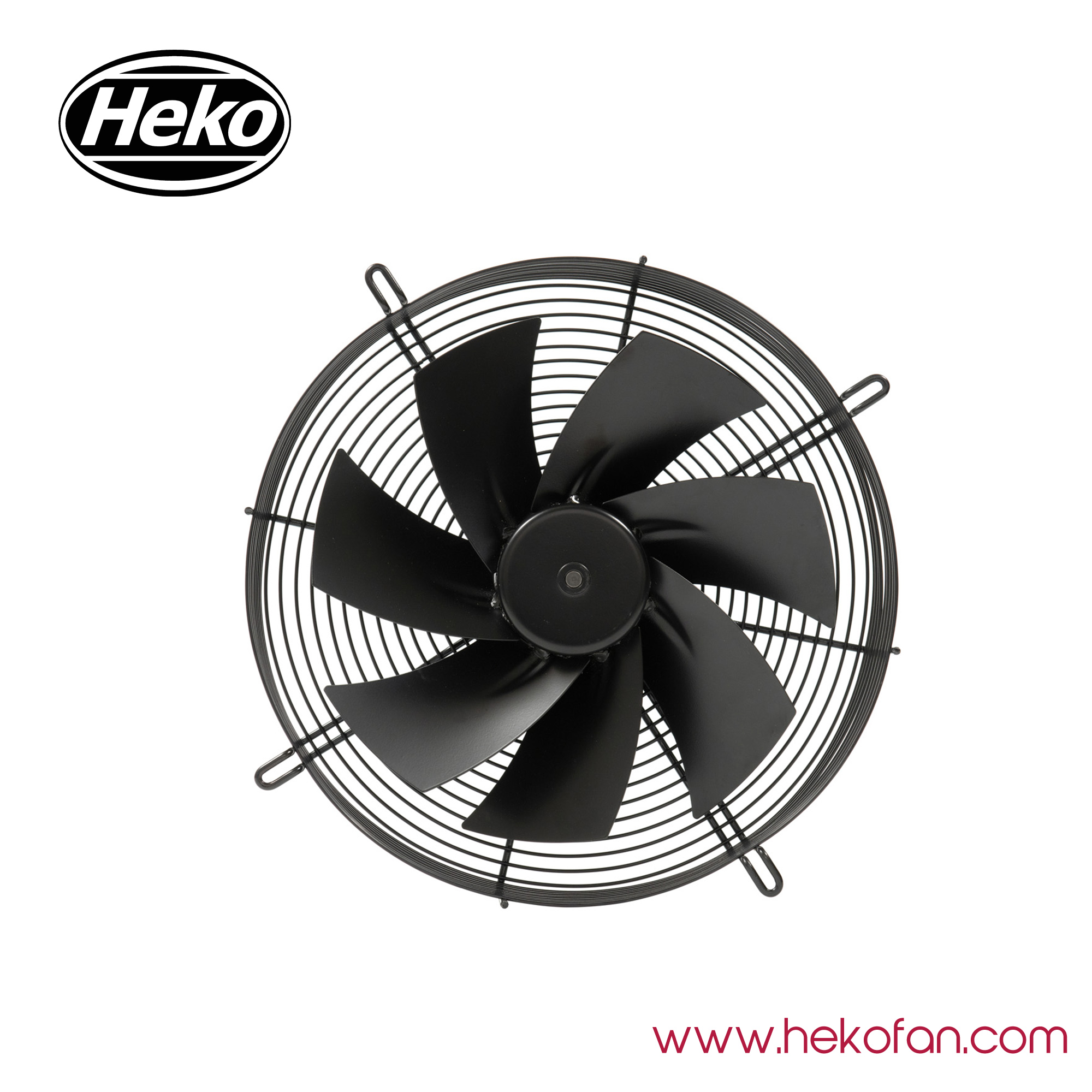 Ventilador axial industrial HEKO EC300mm recubierto de acero en negro