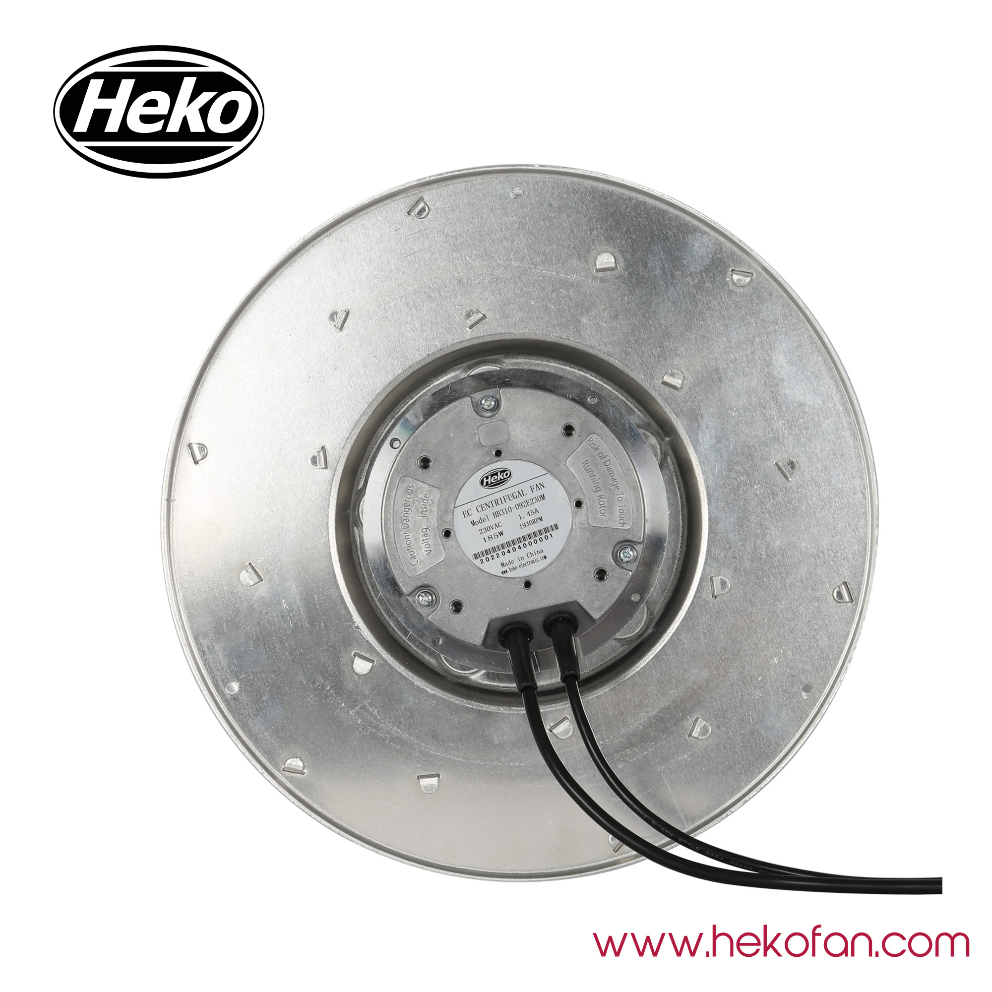 Ventilador centrífugo de bajo ruido industrial HEKO EC310mm 